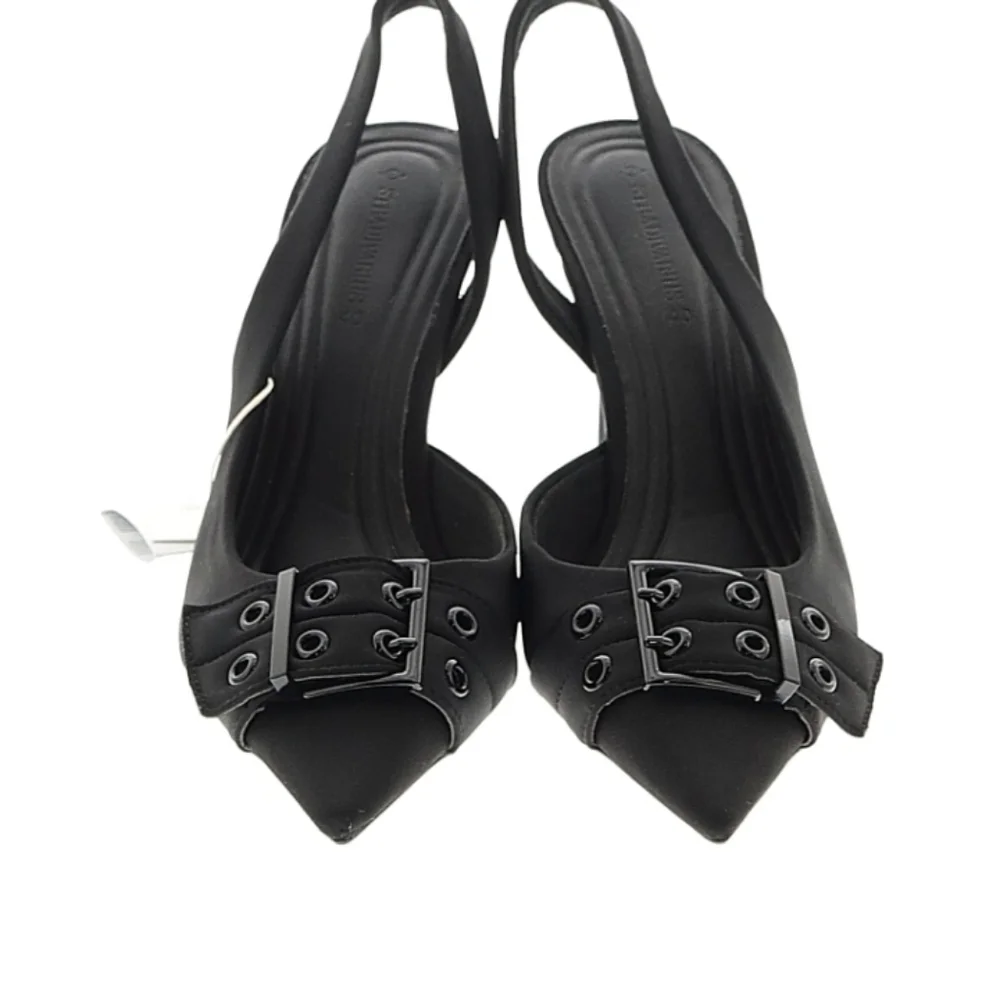 Stradivarius Black Buckle Slingback Heels NWT Size 40 - Picture 13 of 17
